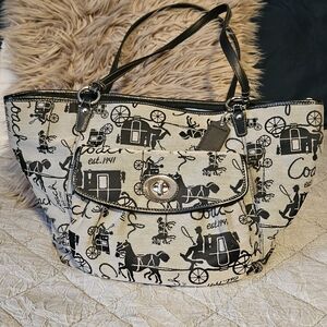 Black And Gray Coach Purse
